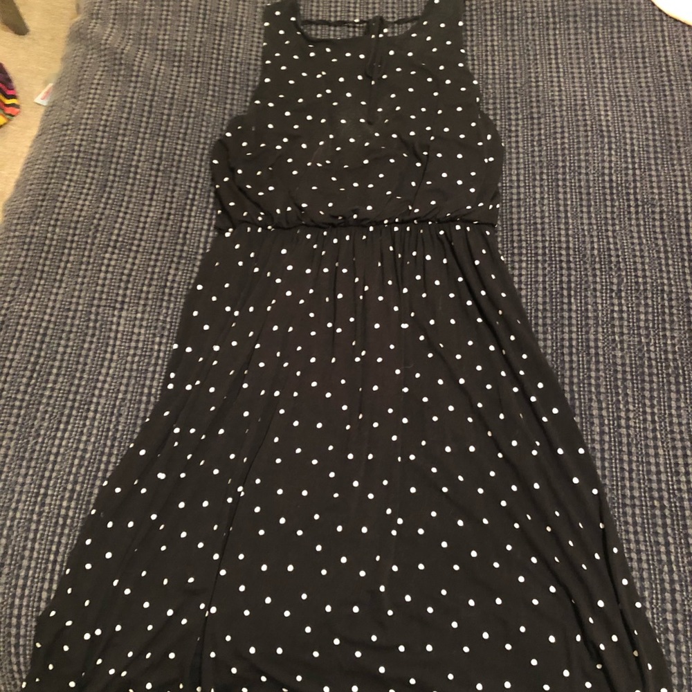 Loft Black and White Polka Dot Dress